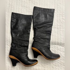 J Shoes Babette black leather boots